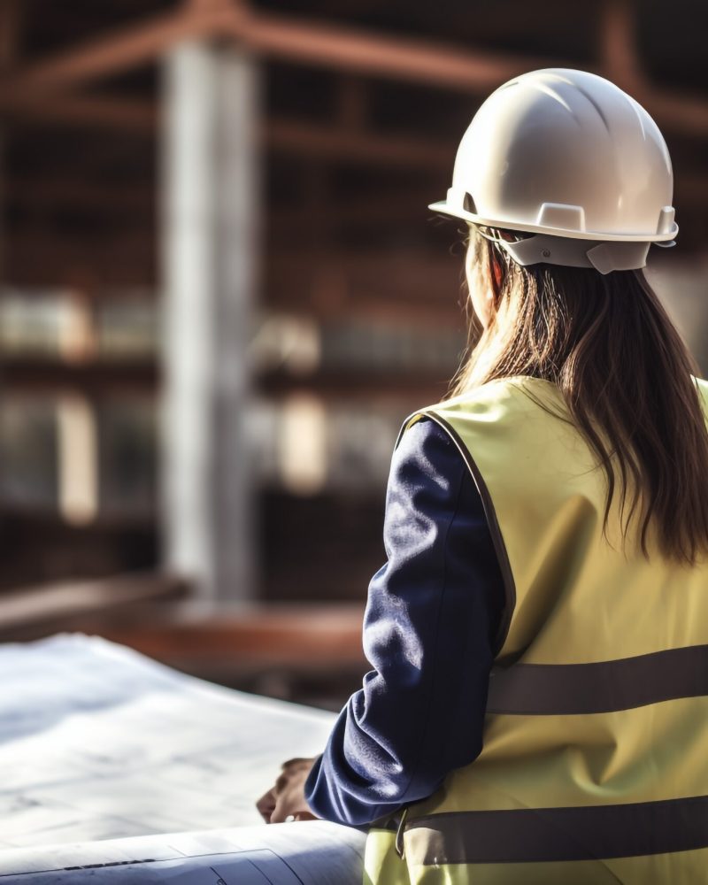 Female construction site engineer